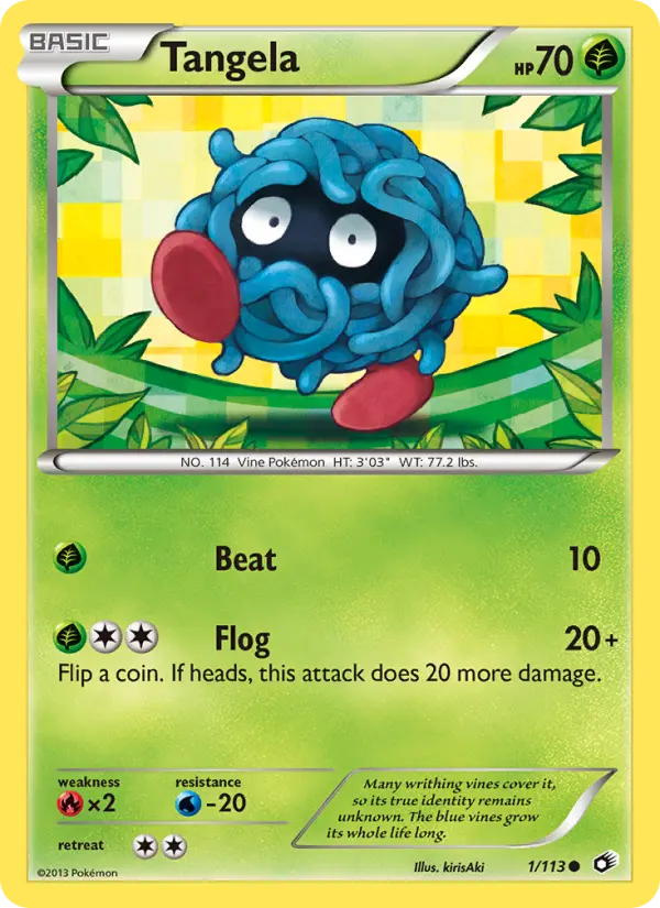 Tangela Common Pokemon card #1 from Legendary Treasures
