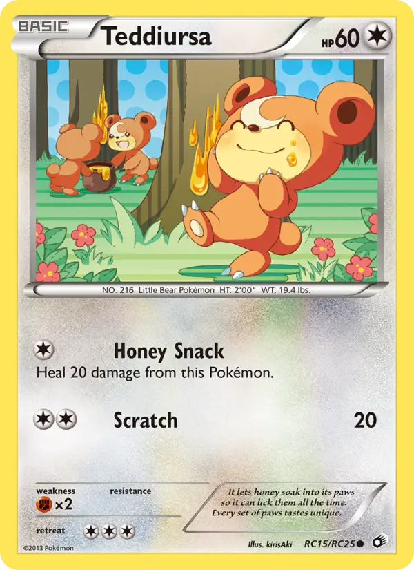 Teddiursa Common Pokemon card #RC15 from Legendary Treasures