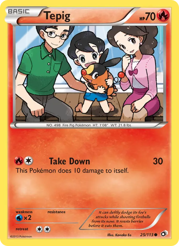 Tepig Common Pokemon card #25 from Legendary Treasures