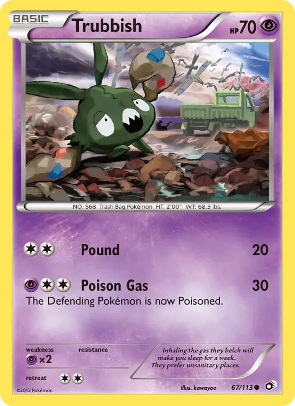 Trubbish Common Pokemon card #67 from Legendary Treasures