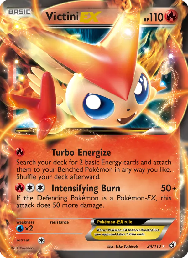 Victini-EX Rare Pokemon card #24 from Legendary Treasures