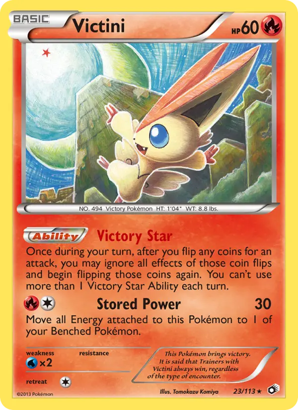 Victini Rare Pokemon card #23 from Legendary Treasures