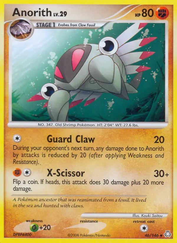 Anorith Uncommon Pokemon card #46 from Legends Awakened