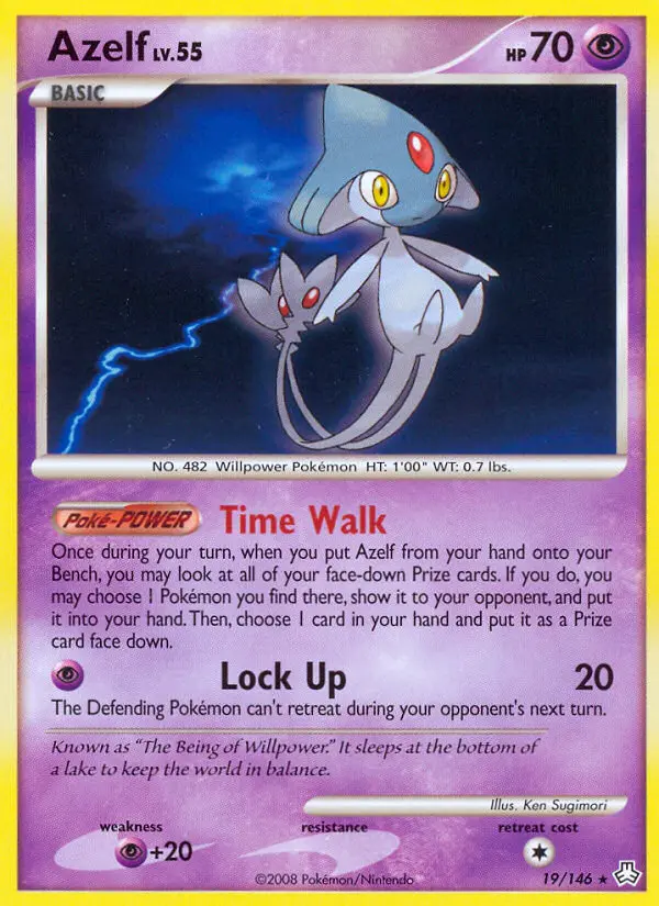 Azelf Rare Pokemon card #19 from Legends Awakened