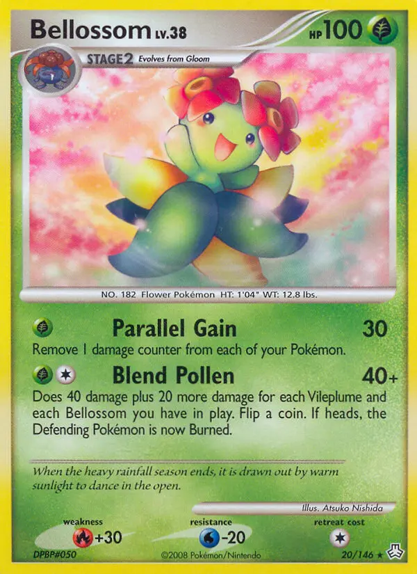 Bellossom Rare Pokemon card #20 from Legends Awakened