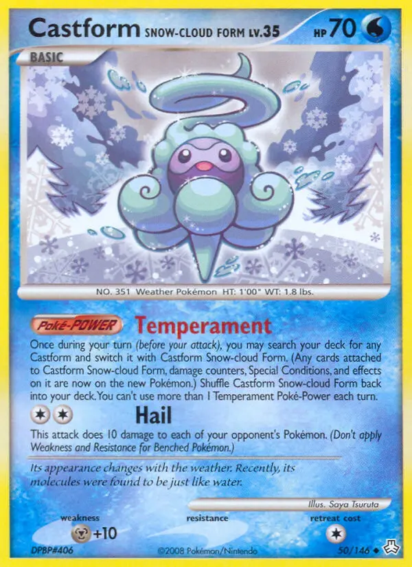 Castform Snow-cloud Form Uncommon Pokemon card #50 from Legends Awakened