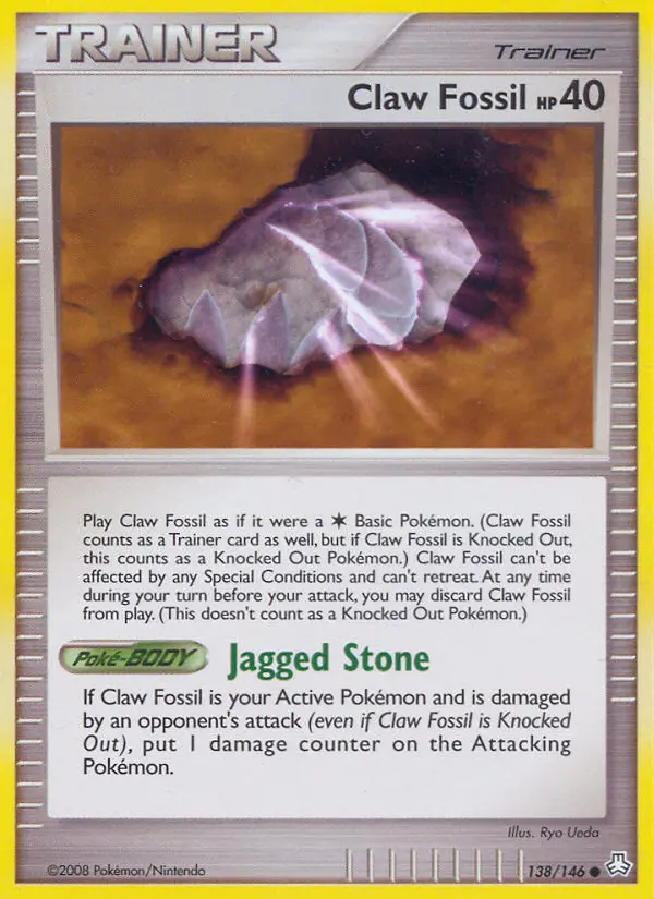 Claw Fossil Common Pokemon card #138 from Legends Awakened