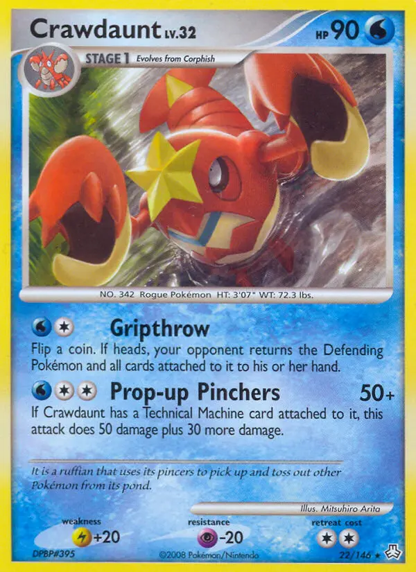 Crawdaunt Rare Pokemon card #22 from Legends Awakened