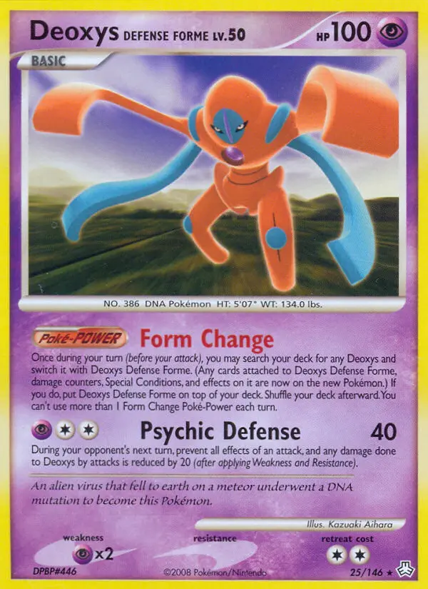 Deoxys Defense Forme Rare Pokemon card #25 from Legends Awakened
