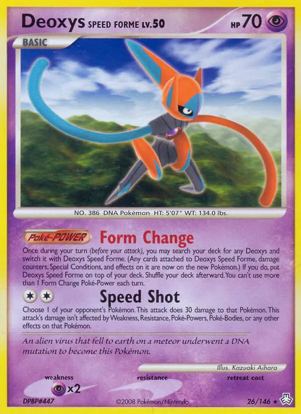 Deoxys Speed Forme Rare Pokemon card #26 from Legends Awakened