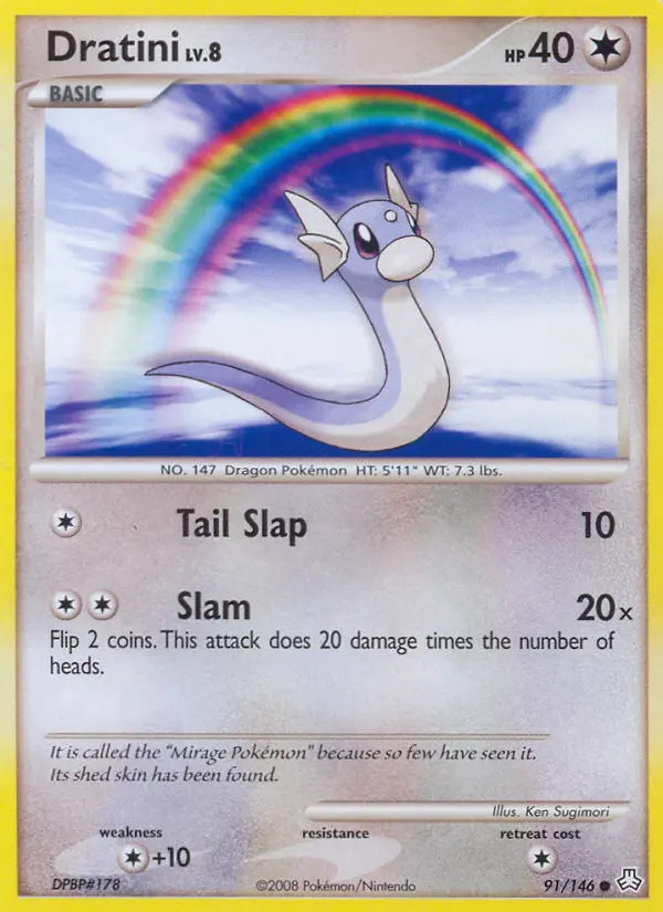 Dratini Common Pokemon card #91 from Legends Awakened
