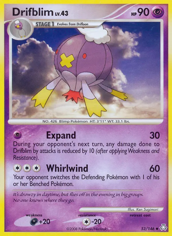 Drifblim Uncommon Pokemon card #53 from Legends Awakened