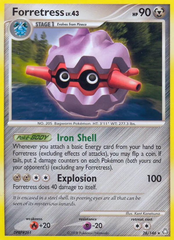 Forretress Rare Pokemon card #28 from Legends Awakened