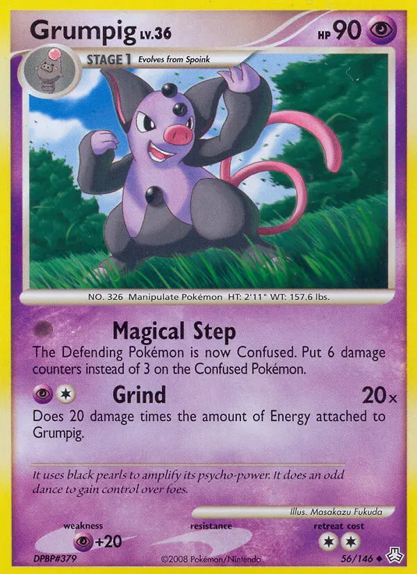 Grumpig Uncommon Pokemon card #56 from Legends Awakened
