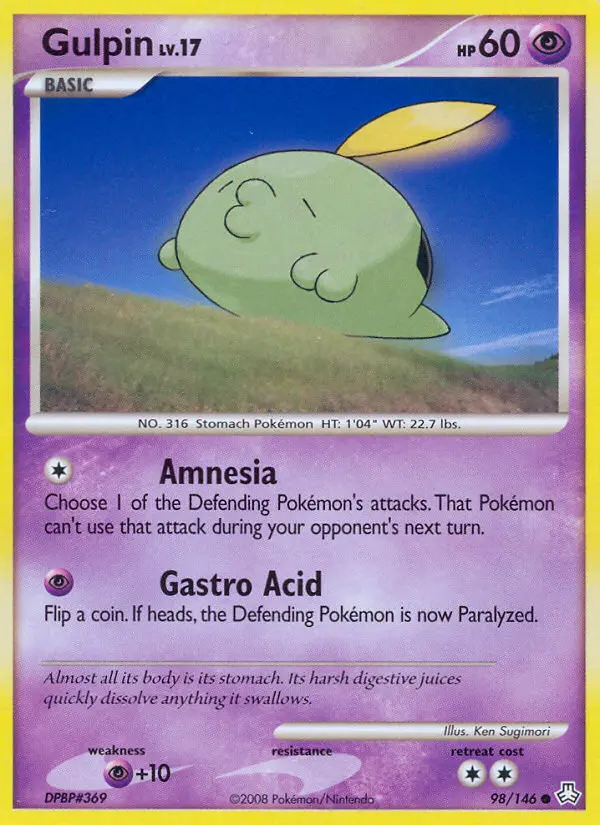Gulpin Common Pokemon card #98 from Legends Awakened