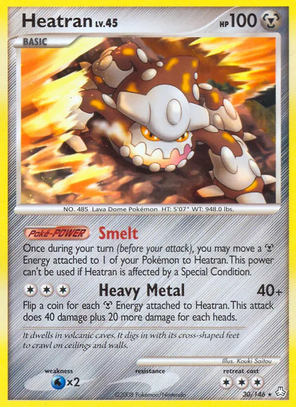 Heatran Rare Pokemon card #30 from Legends Awakened