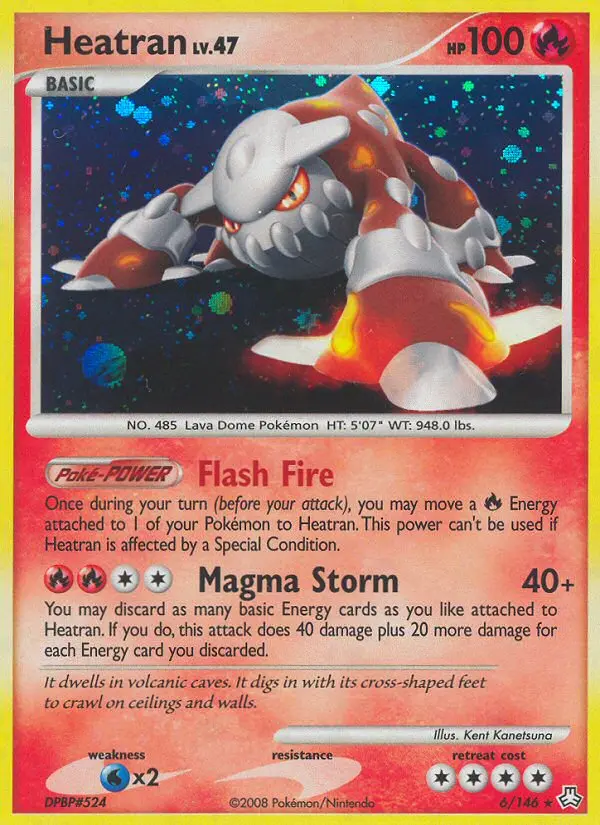 Heatran Rare Holo Pokemon card #6 from Legends Awakened