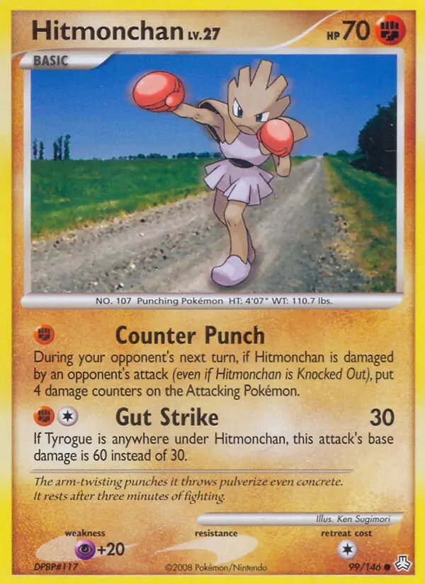 Hitmonchan Common Pokemon card #99 from Legends Awakened