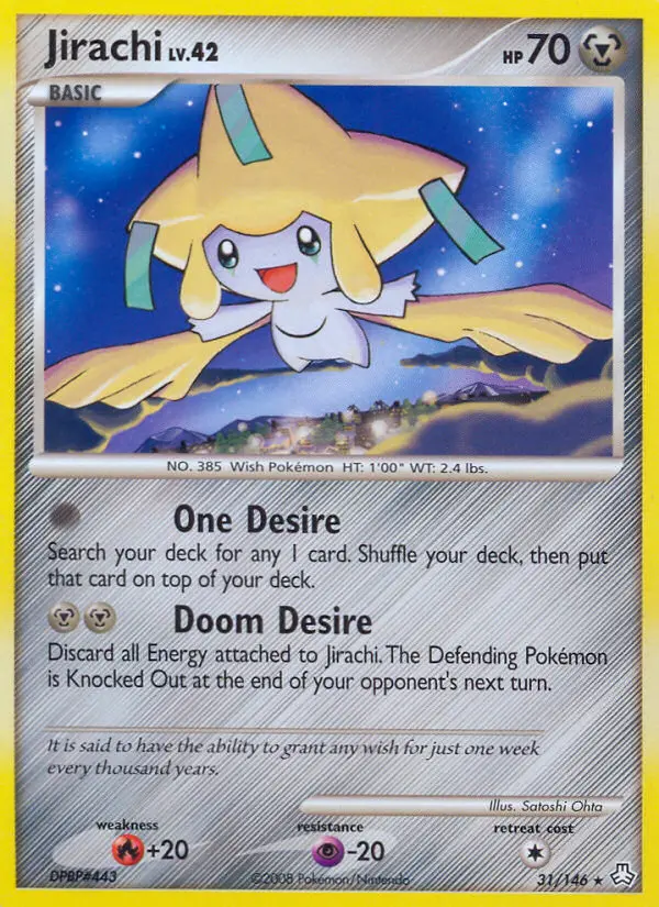 Jirachi Rare Pokemon card #31 from Legends Awakened