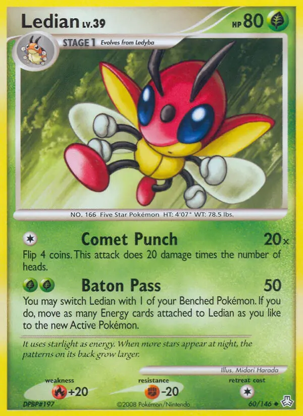 Ledian Uncommon Pokemon card #60 from Legends Awakened