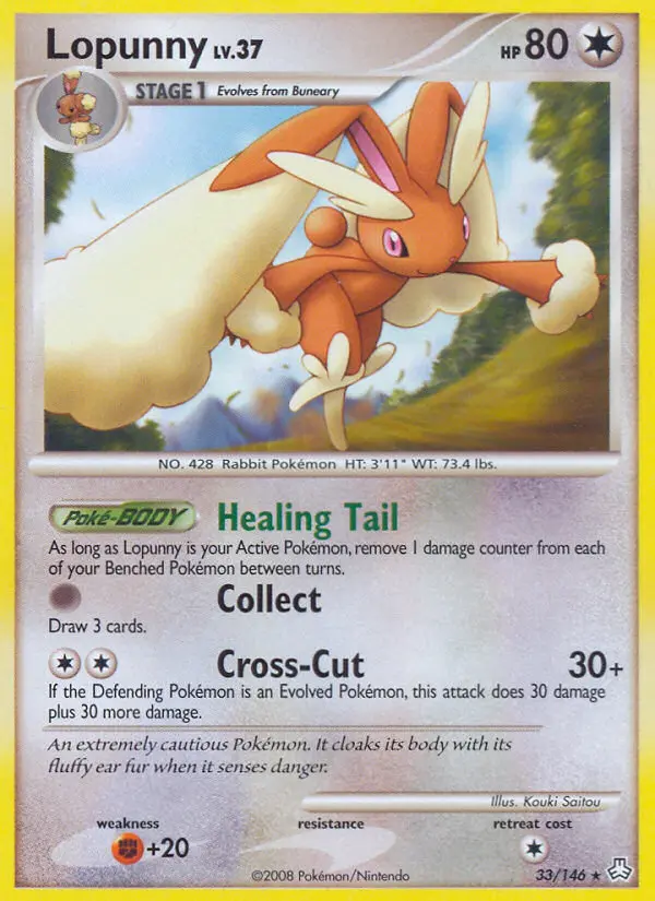 Lopunny Rare Pokemon card #33 from Legends Awakened