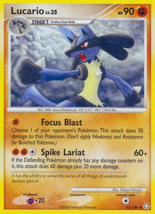 Lucario Uncommon Pokemon card #61 from Legends Awakened