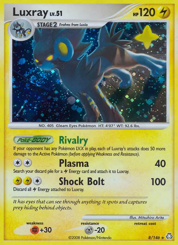 Luxray Rare Holo Pokemon card #8 from Legends Awakened