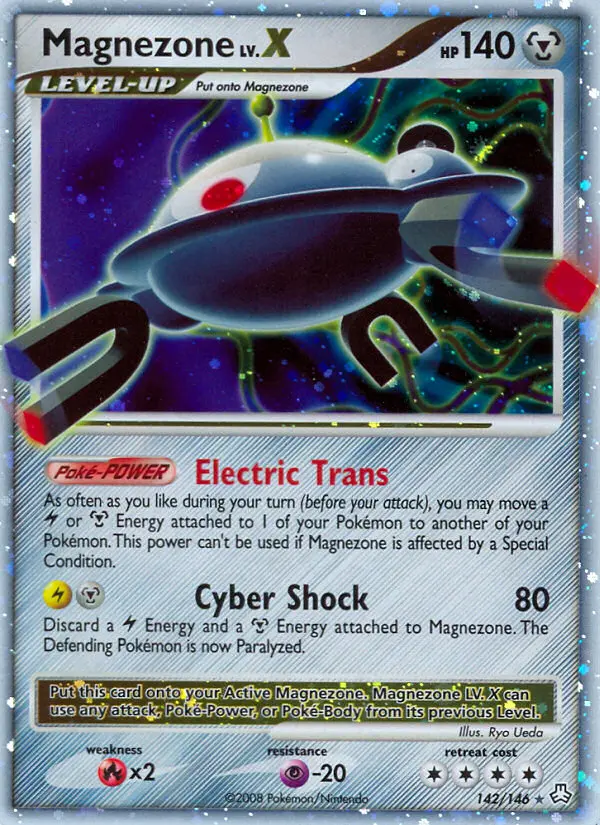Magnezone Rare Holo LV.X Pokemon card #142 from Legends Awakened