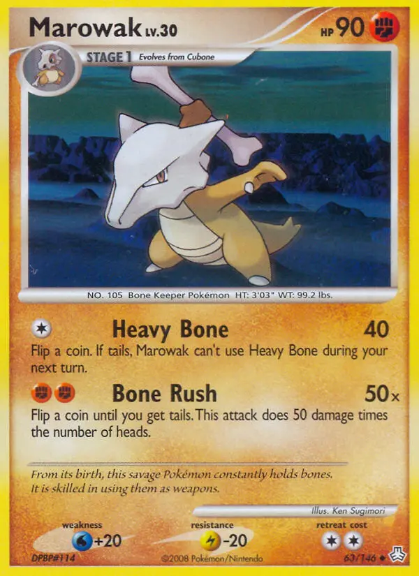 Marowak Uncommon Pokemon card #63 from Legends Awakened