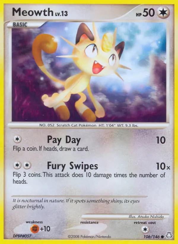 Meowth Common Pokemon card #106 from Legends Awakened