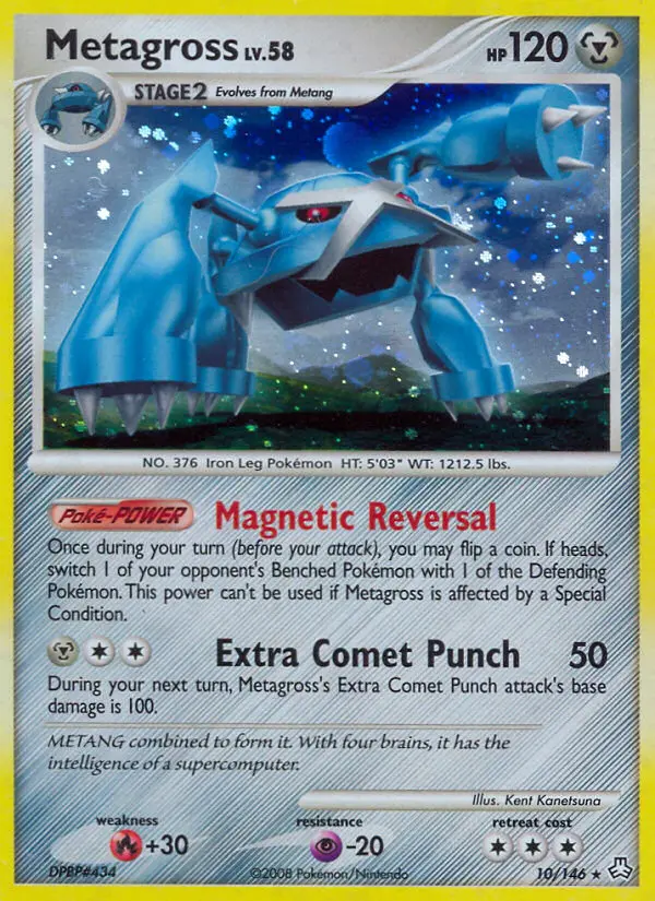 Metagross Rare Holo Pokemon card #10 from Legends Awakened