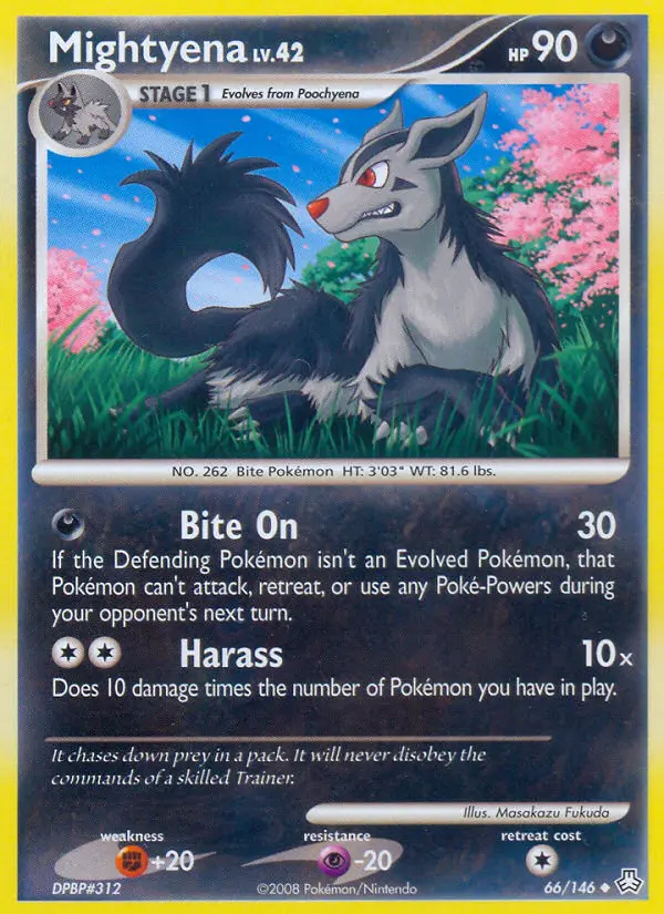 Mightyena Uncommon Pokemon card #66 from Legends Awakened