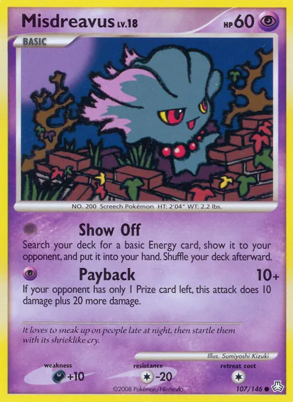 Misdreavus Common Pokemon card #107 from Legends Awakened