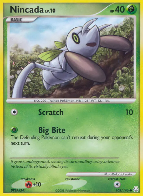 Nincada Common Pokemon card #108 from Legends Awakened