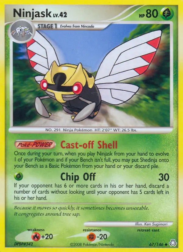 Ninjask Uncommon Pokemon card #67 from Legends Awakened