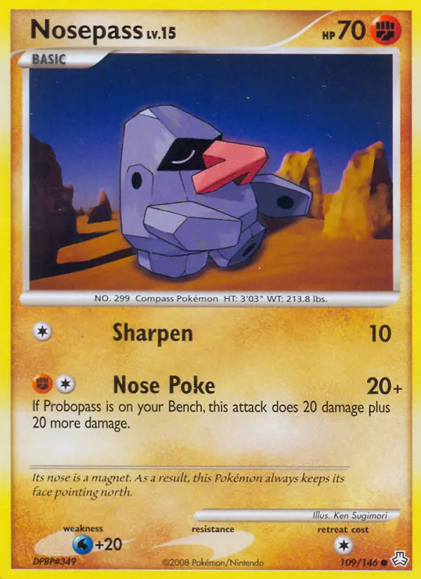 Nosepass Common Pokemon card #109 from Legends Awakened