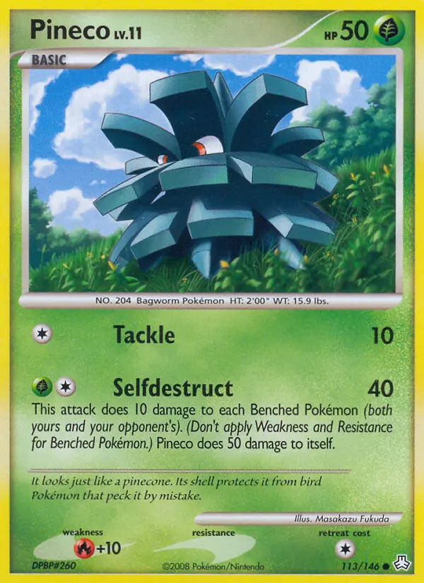 Pineco Common Pokemon card #113 from Legends Awakened