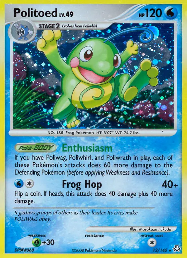 Politoed Rare Holo Pokemon card #12 from Legends Awakened