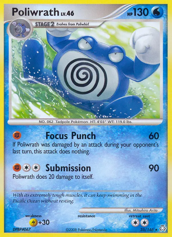 Poliwrath Rare Pokemon card #35 from Legends Awakened