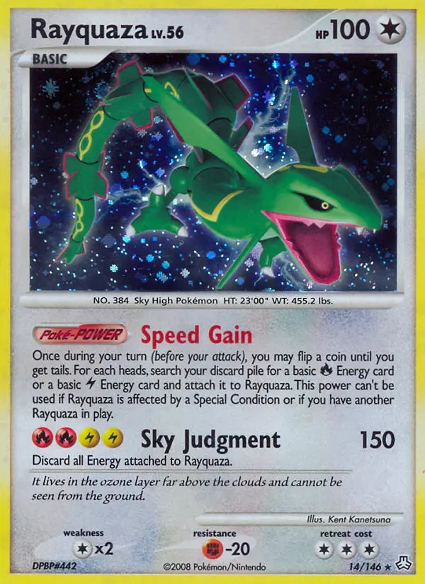 Rayquaza Rare Holo Pokemon card #14 from Legends Awakened