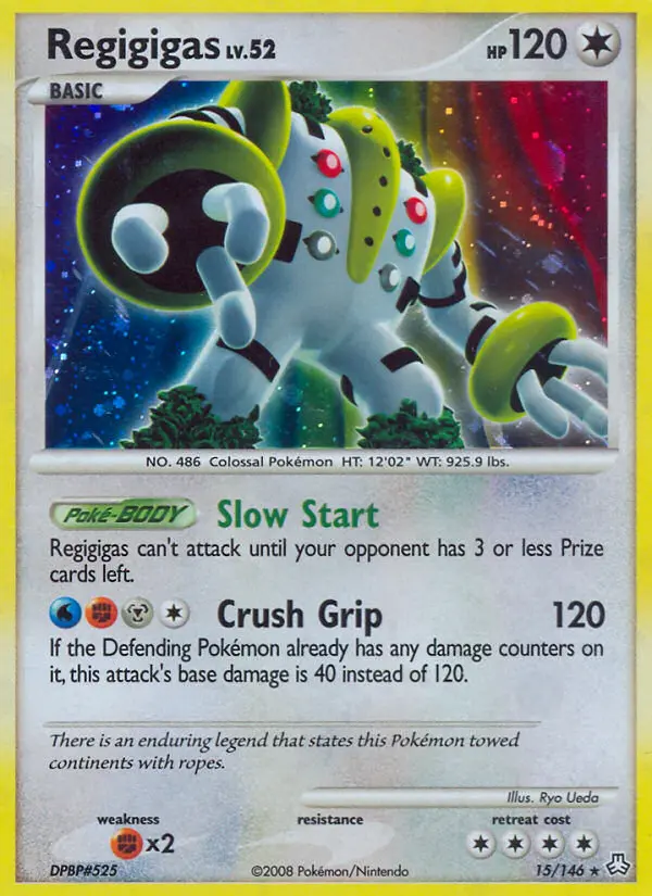 Regigigas Rare Holo Pokemon card #15 from Legends Awakened
