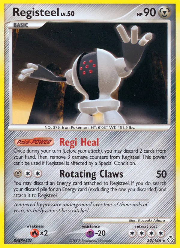Registeel Rare Pokemon card #39 from Legends Awakened