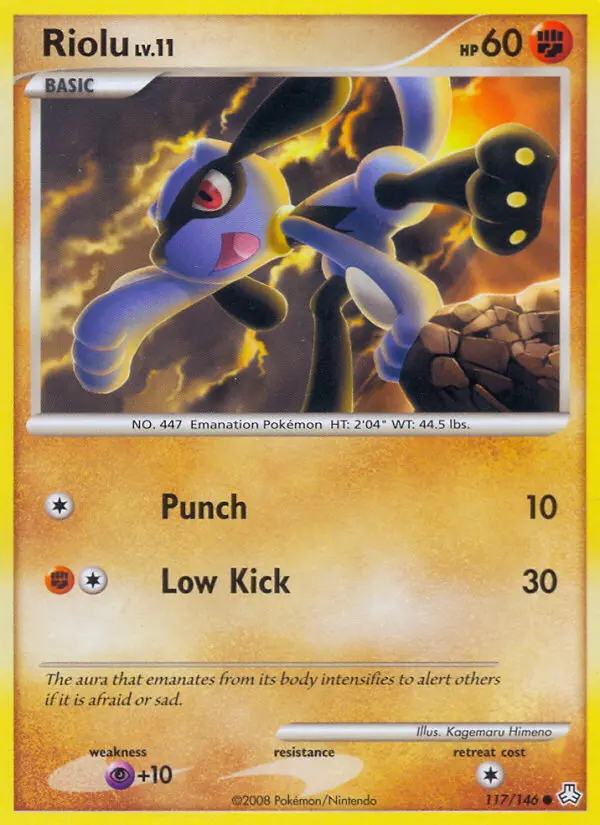 Riolu Common Pokemon card #117 from Legends Awakened