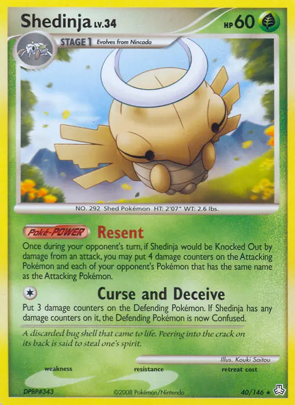 Shedinja Rare Pokemon card #40 from Legends Awakened