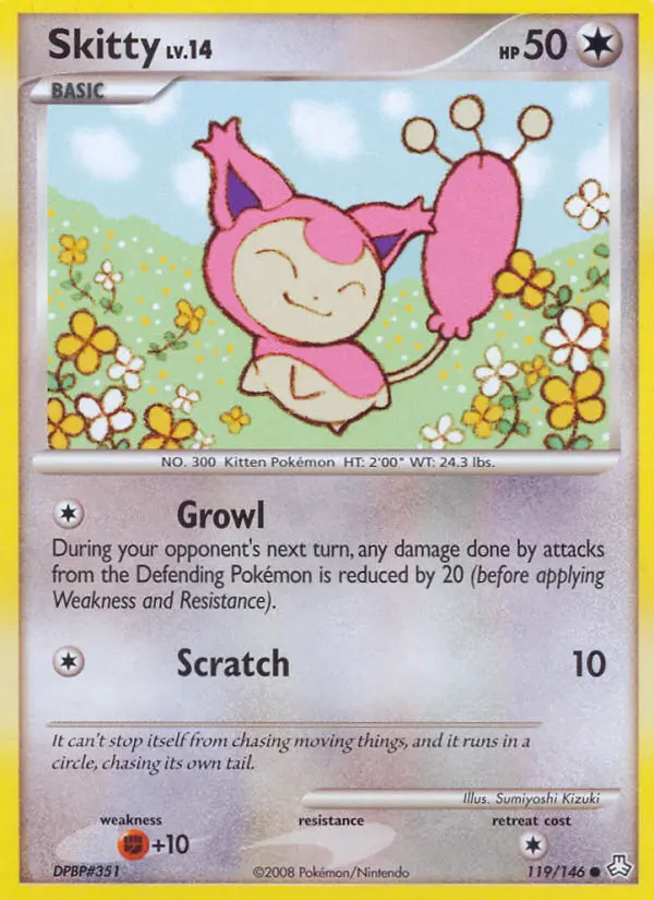 Skitty Common Pokemon card #119 from Legends Awakened