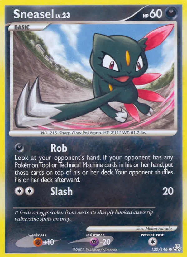 Sneasel Common Pokemon card #120 from Legends Awakened