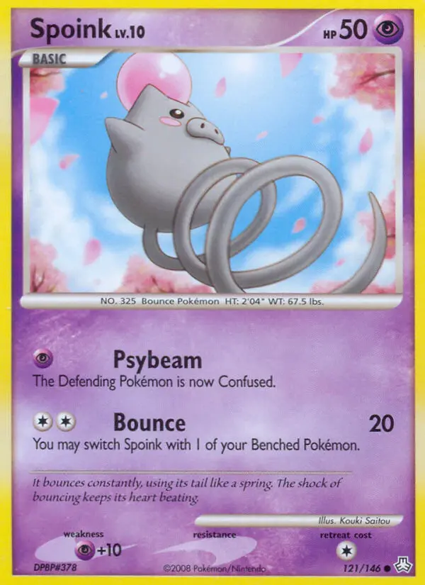 Spoink Common Pokemon card #121 from Legends Awakened
