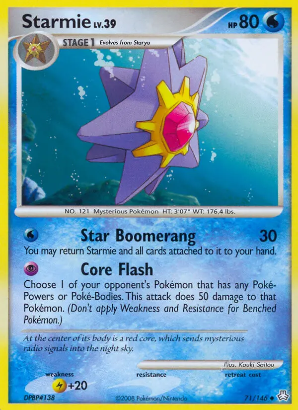 Starmie Uncommon Pokemon card #71 from Legends Awakened