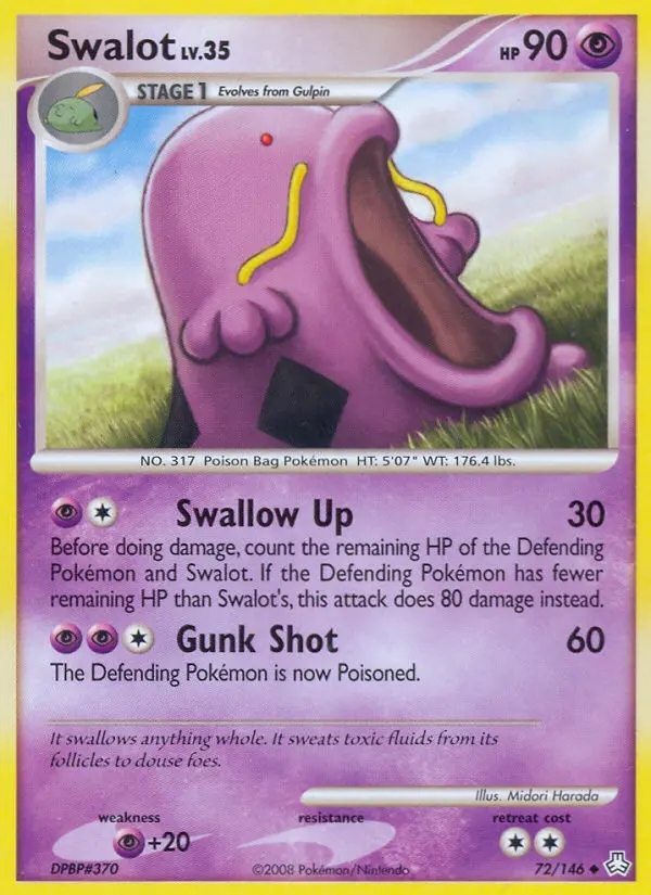 Swalot Uncommon Pokemon card #72 from Legends Awakened