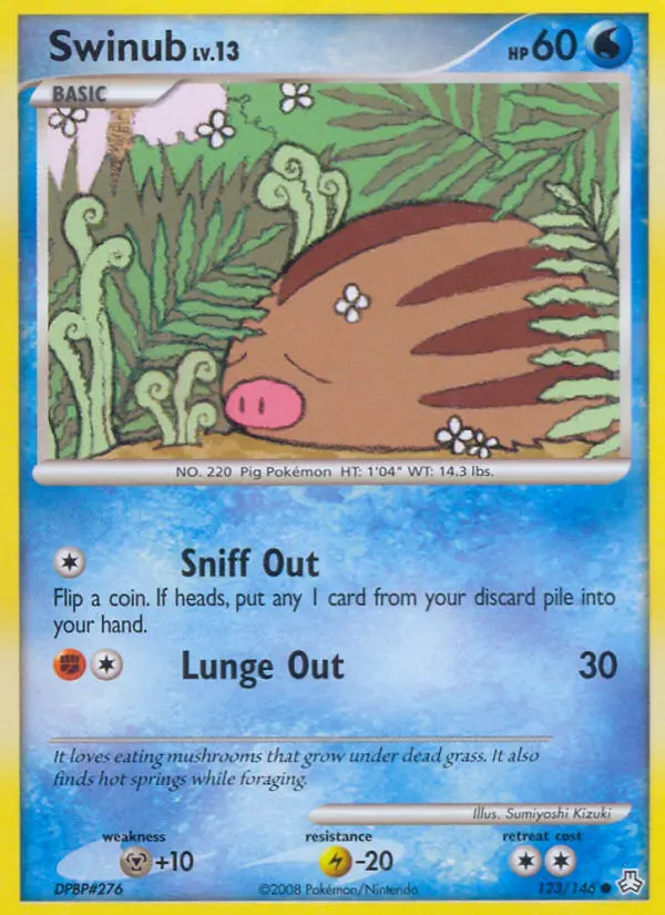 Swinub Common Pokemon card #123 from Legends Awakened